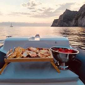 Sunset on boat