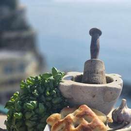Cours de cuisine ligure à Bogliasco, terrasse sur la mer