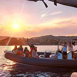 Sunset on boat