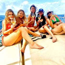 Båttur i solnedgången vid Portofino med vin och frukt